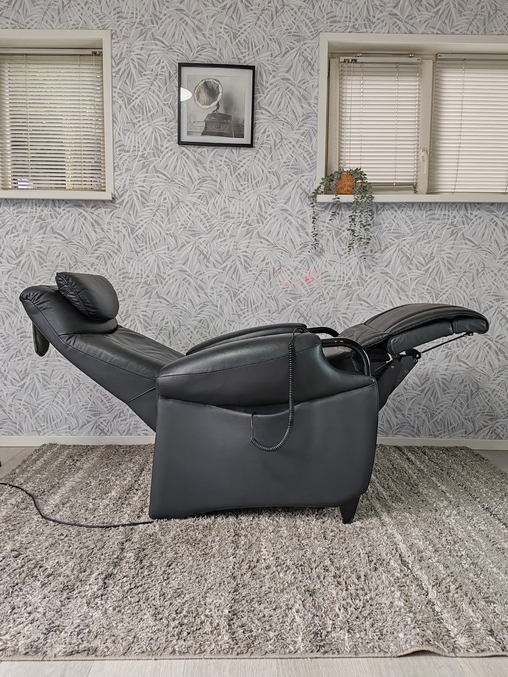 Fitform leren sta op stoel relax fauteuil zwart