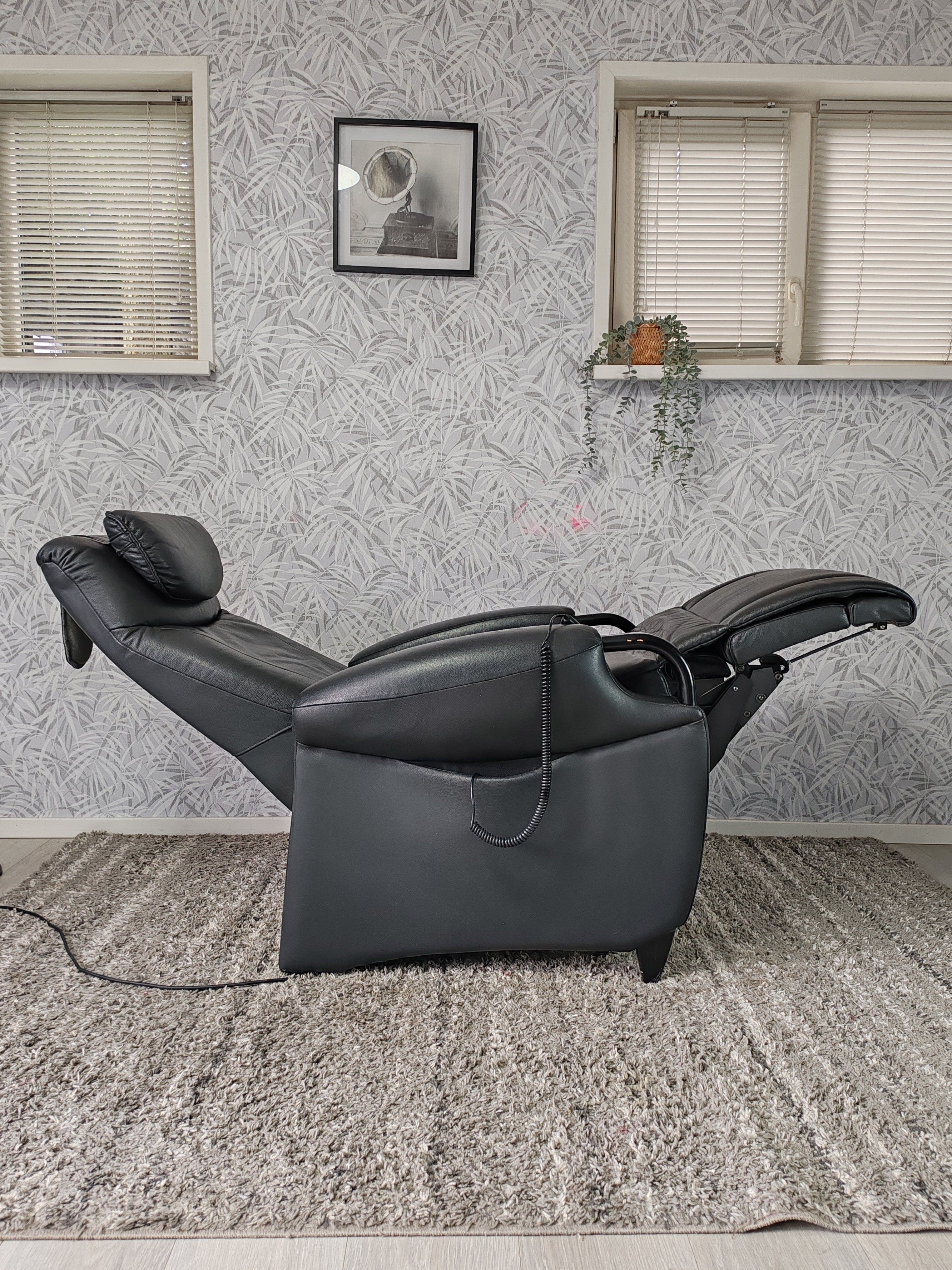 Fitform leren sta op stoel relax fauteuil zwart