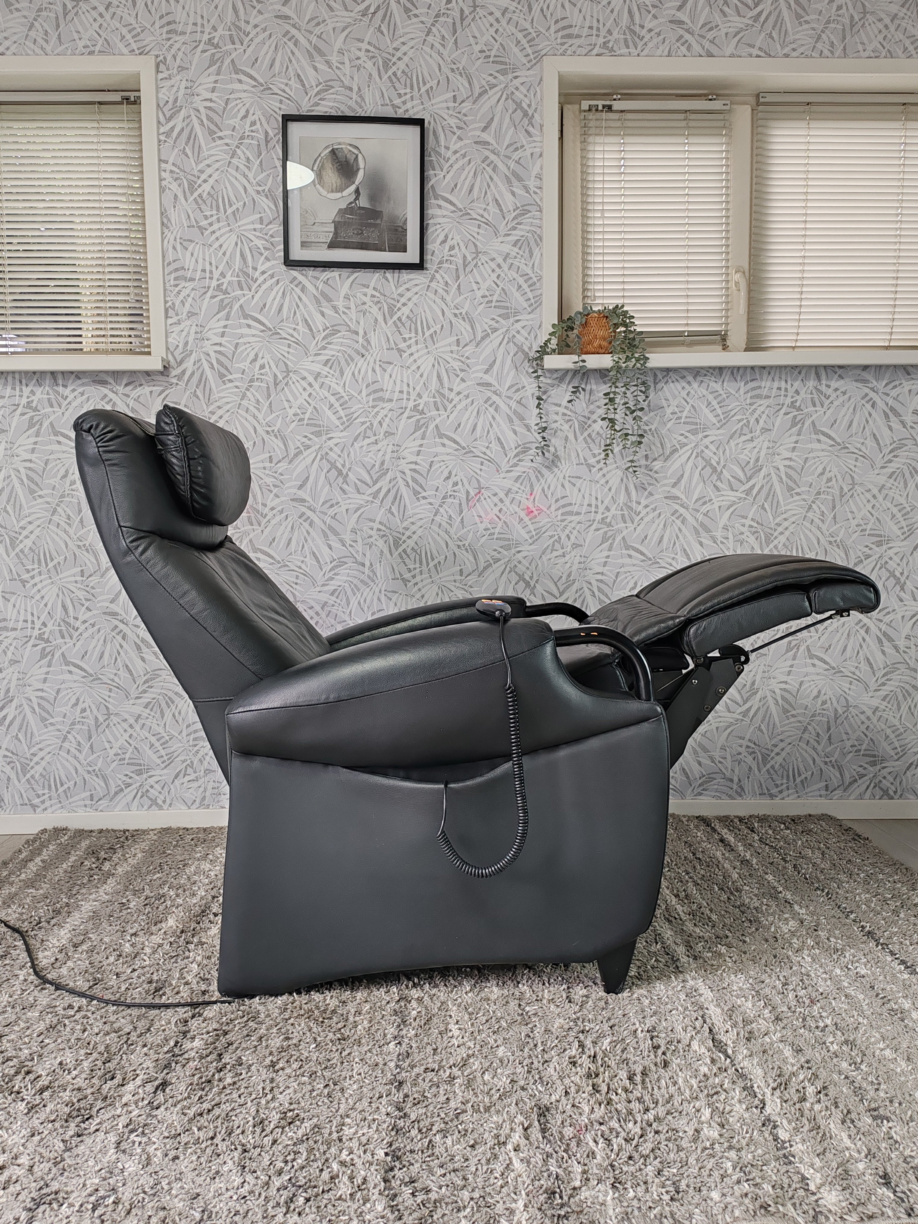 Fitform leren sta op stoel relax fauteuil zwart