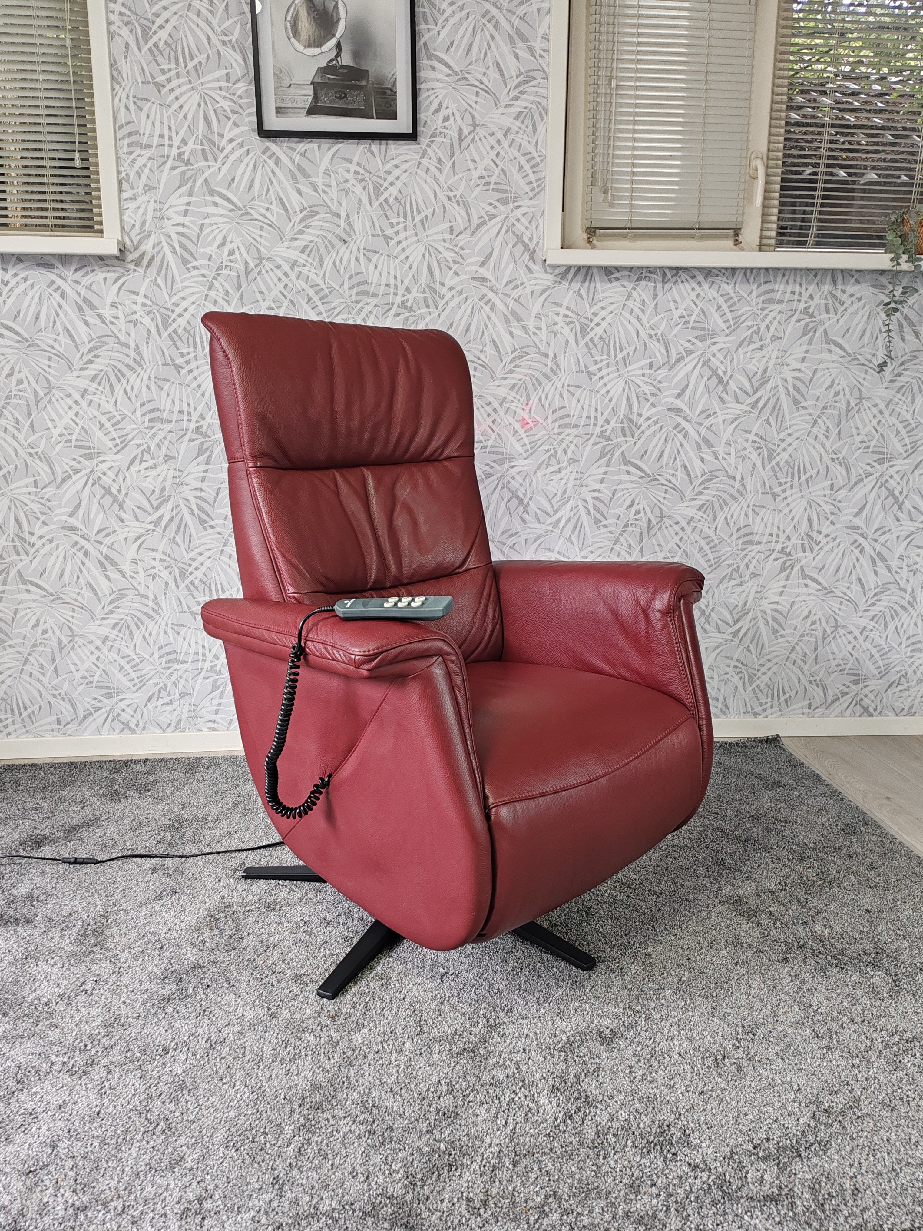 Meubelzorg leren sta op stoel relax fauteuil