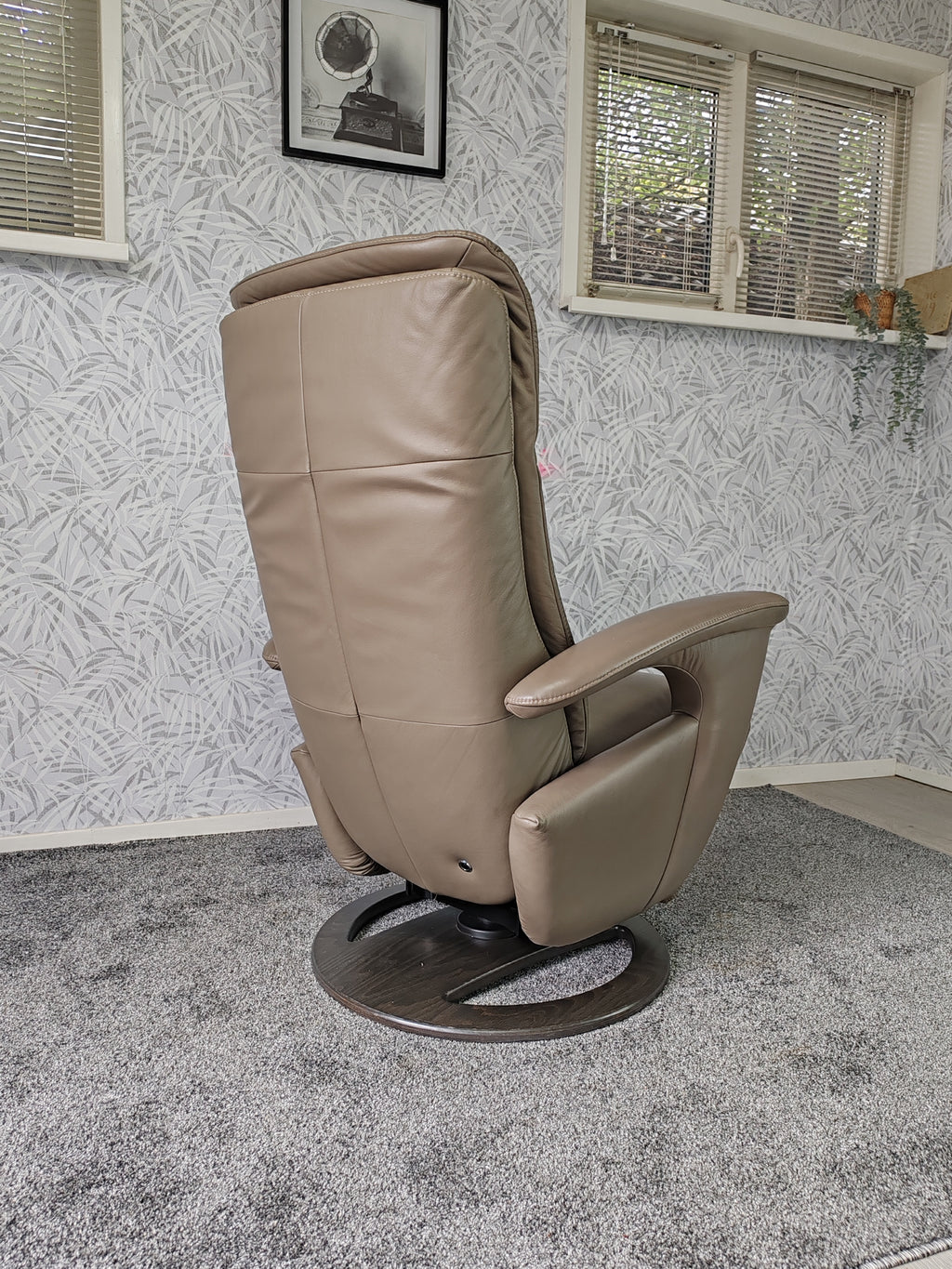 Hukla leren sta op stoel relax fauteuil op accu
