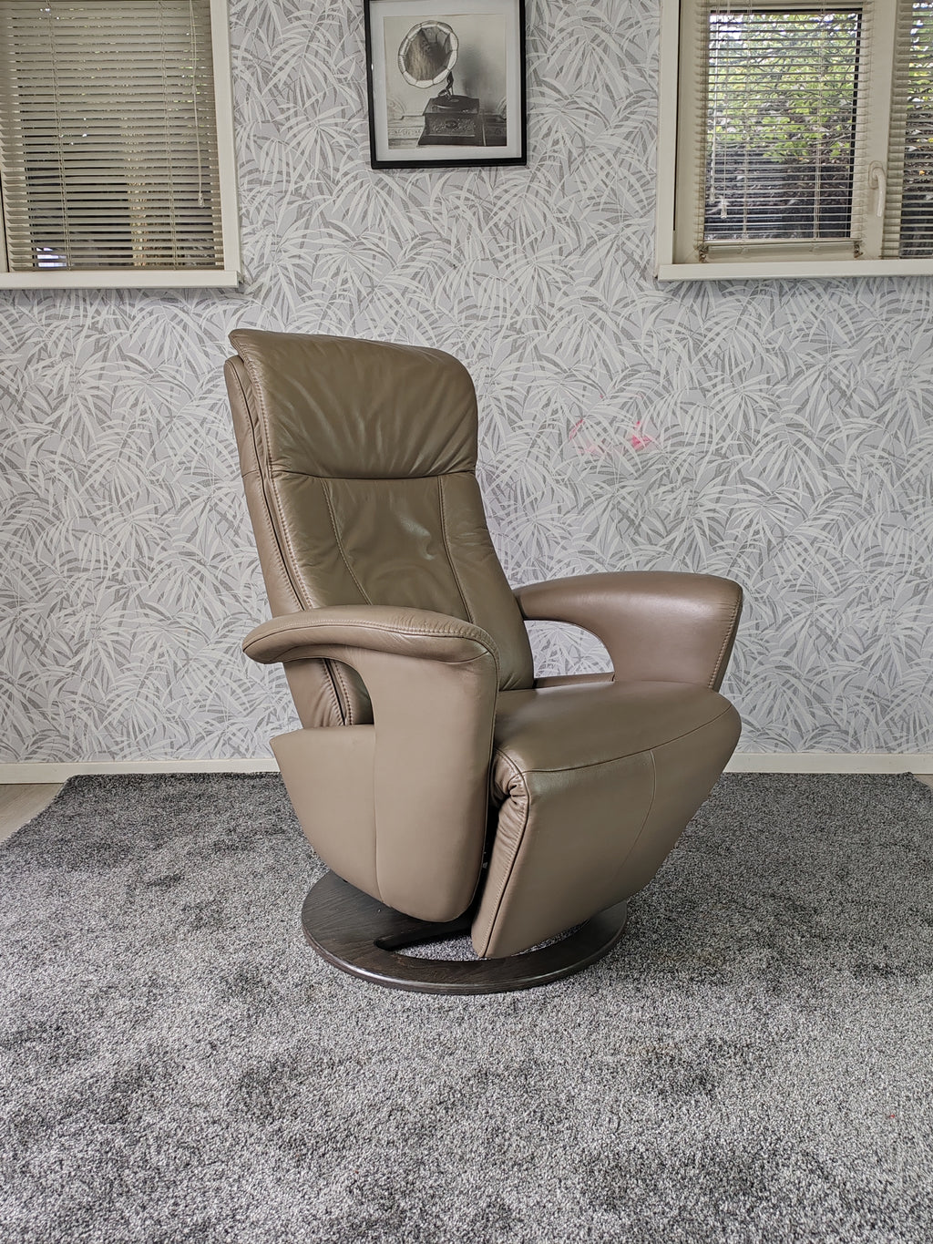 Hukla leren sta op stoel relax fauteuil op accu