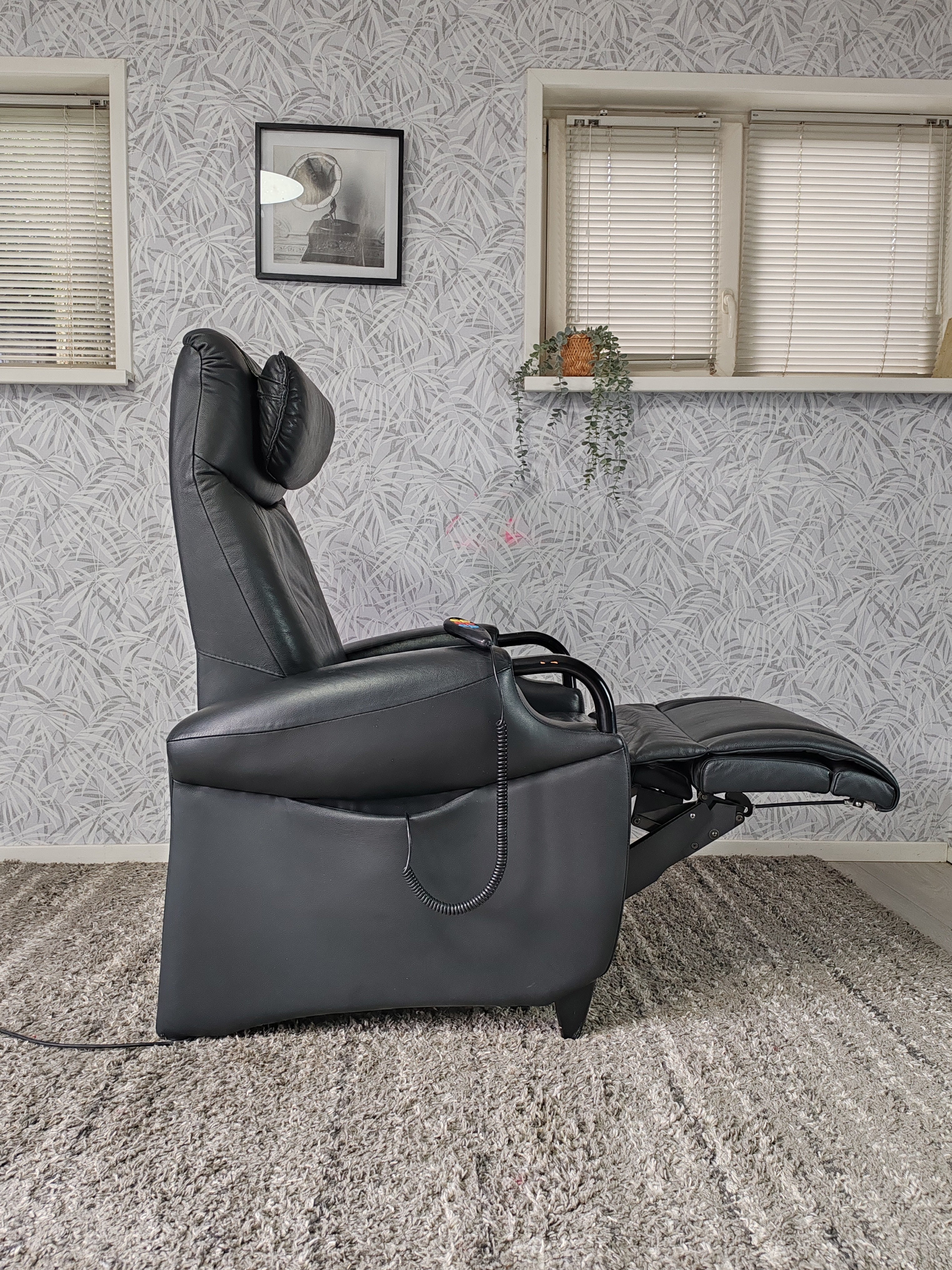 Fitform leren sta op stoel relax fauteuil zwart