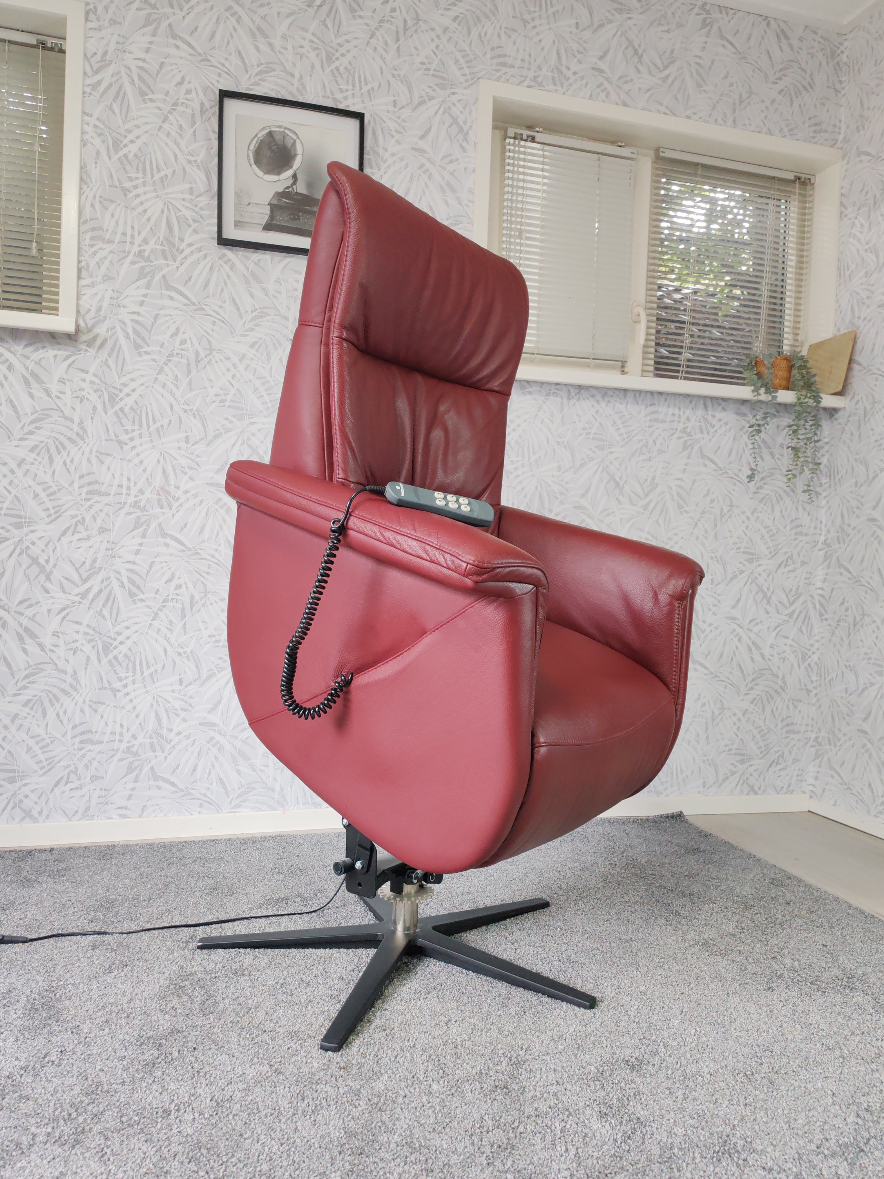Meubelzorg leren sta op stoel relax fauteuil