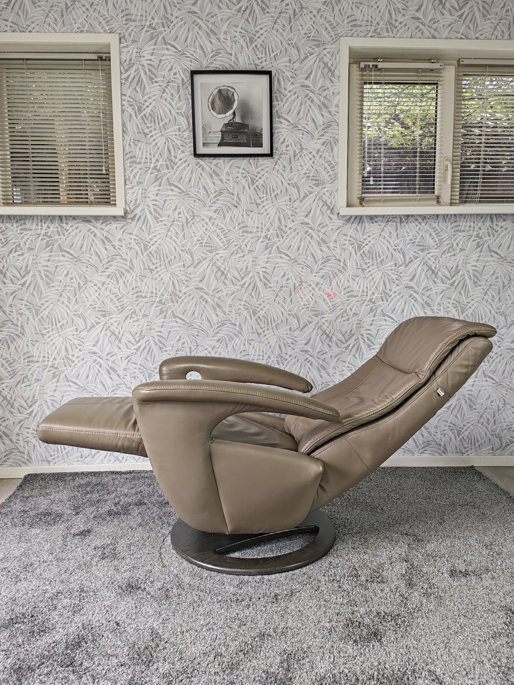 Hukla leren sta op stoel relax fauteuil op accu