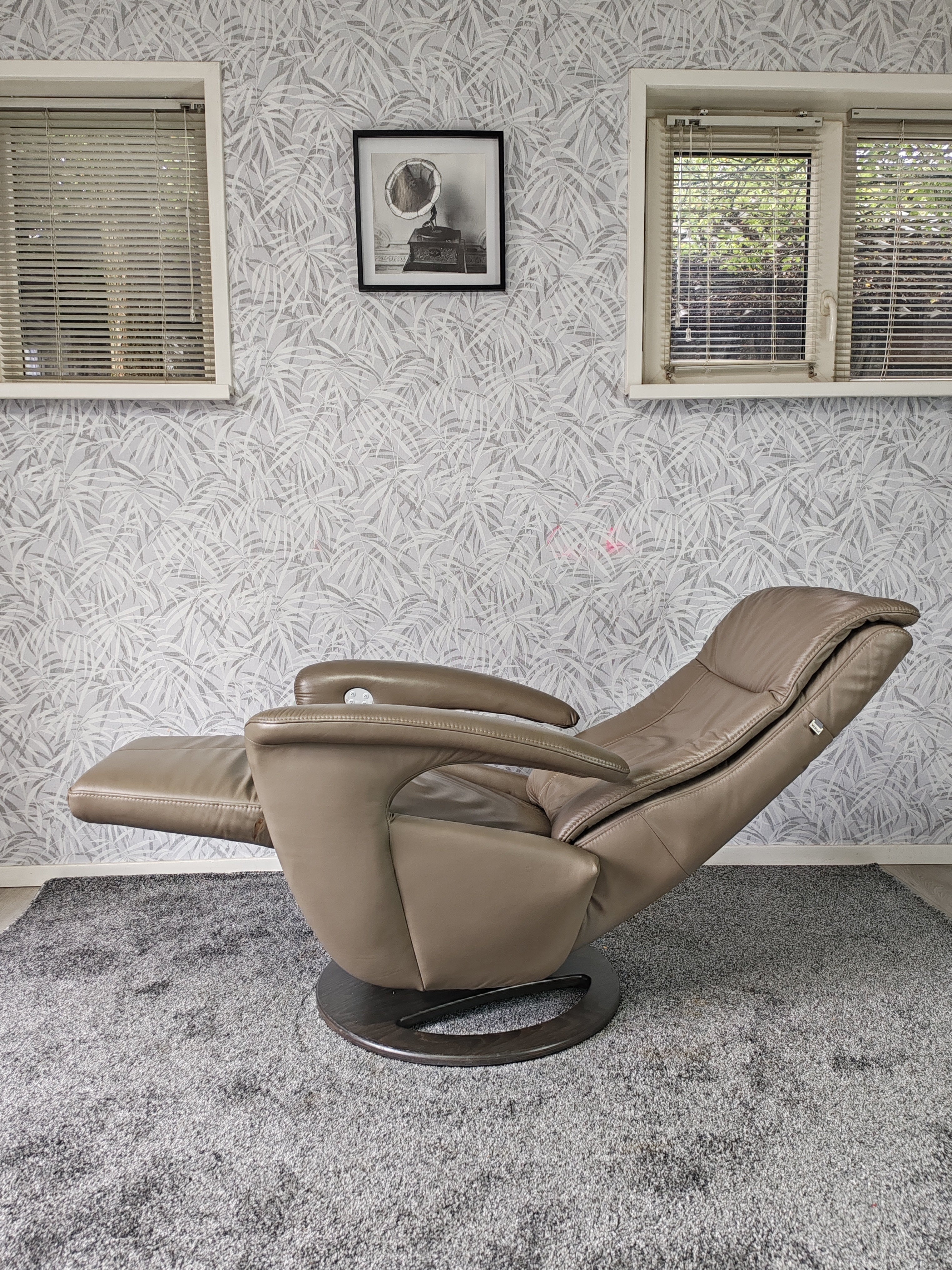Hukla leren sta op stoel relax fauteuil op accu