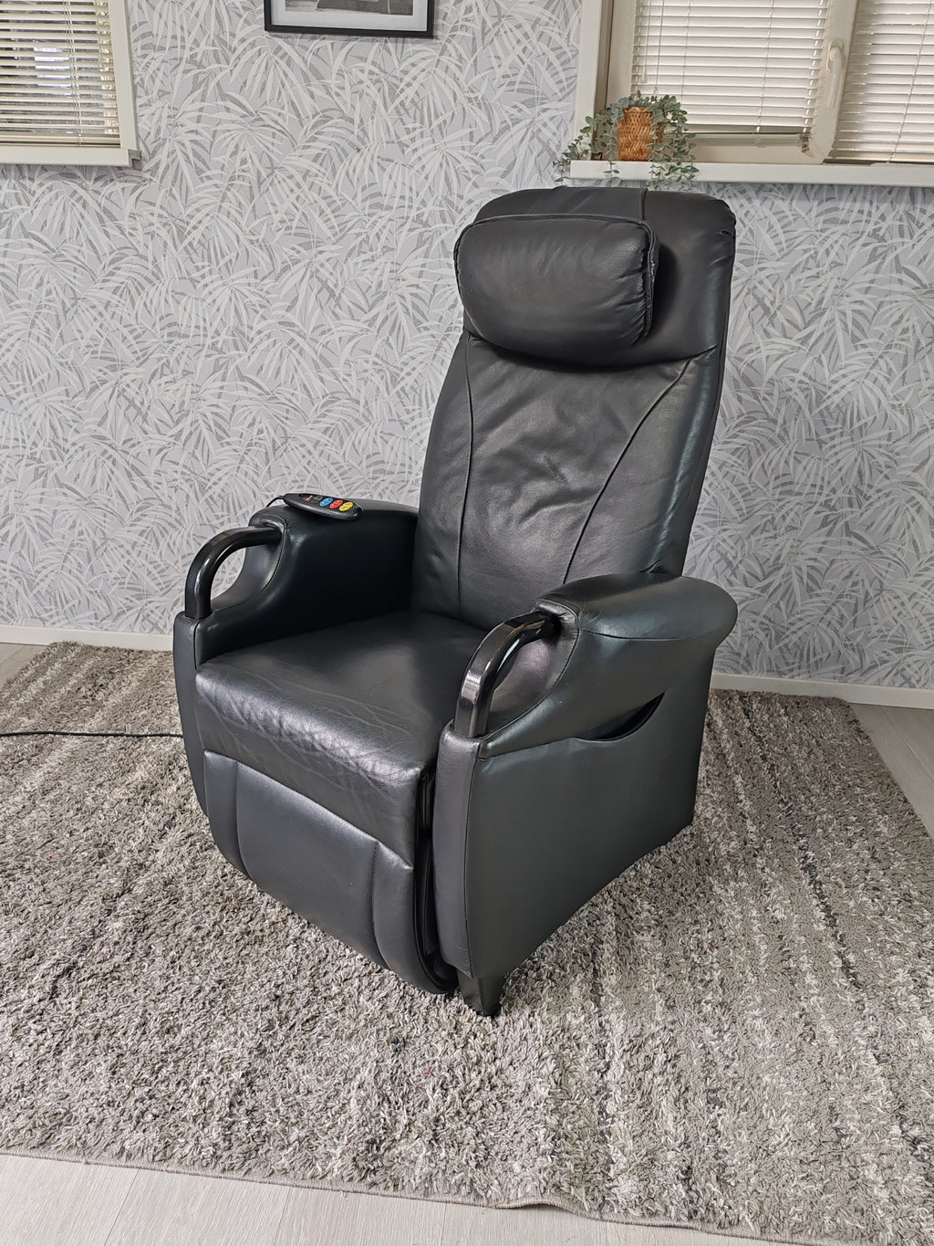 Fitform leren sta op stoel relax fauteuil zwart